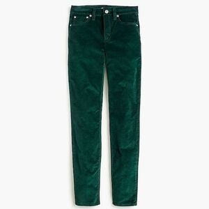 J.Crew 9" High Rise Toothpick Jeans in Velvet Pine Green Size 26